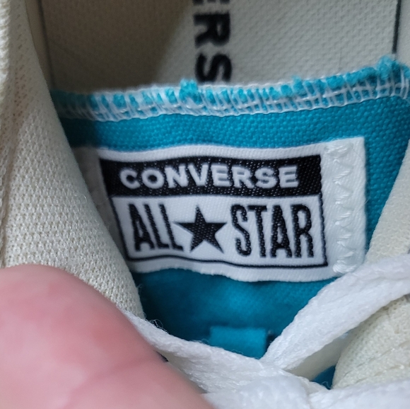 Converse Chuck Taylor teal blue green low top lace up youth kids sneakers size 2 - Picture 4 of 14